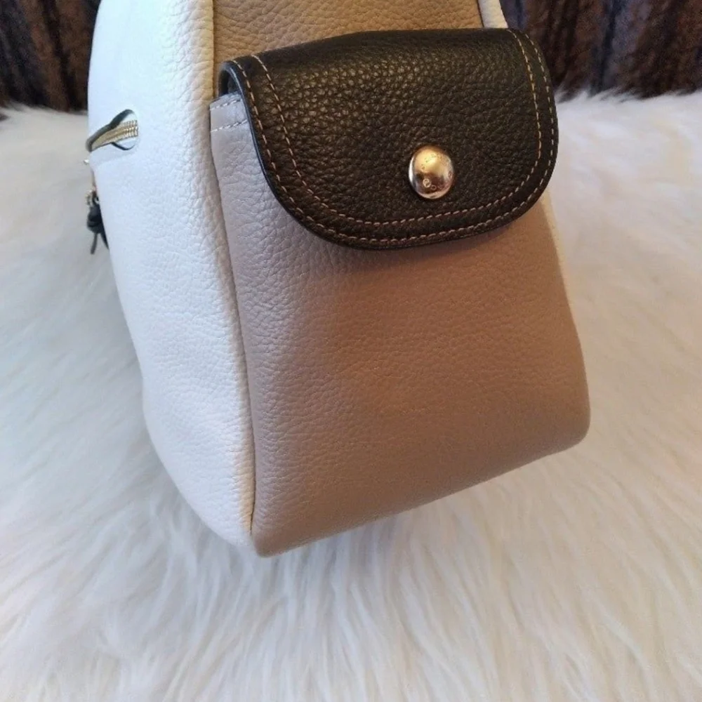 COACH HOBO BAG LARGE SLOUCHY Colorblock Tan Black Chalk Crossbody Shoulder Bag